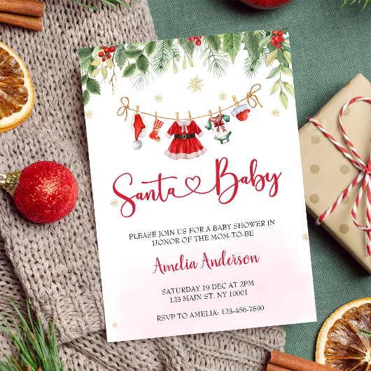 Invitation Vêtements de Noël pour Bébé Fille Cadeau de Naissa