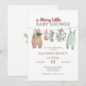 Invitation Vêtements de Noël pour une joyeuse petite douche d (Devant / Derrière)