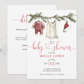 Invitation Vêtements de Noël Tout en un Baby shower (Devant / Derrière)