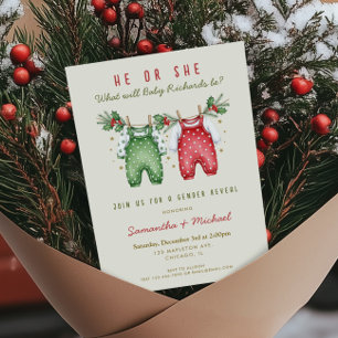 Invitation vêtements d'hiver pour révélation de sexe de Noël