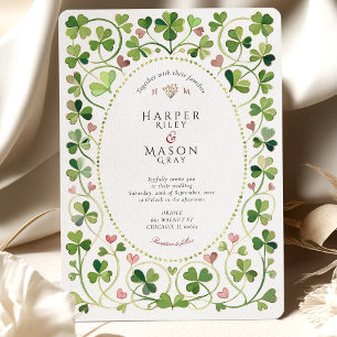 Invitation Vêtements et Mariage d'aquarelle Whimsical Lucky