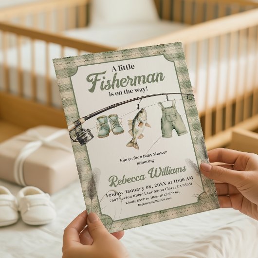 Invitation Vêtements Gingham de Pêcheur Corde à Linge Fête Pr