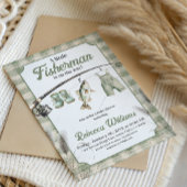 Invitation Vêtements Gingham de Pêcheur Corde à Linge Fête Pr