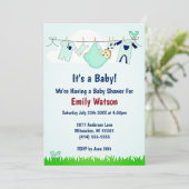 Invitation Vêtements neutres genre mignons Baby shower Boho (Debout devant)