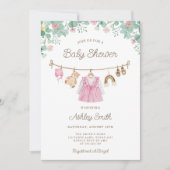 Invitation Vêtements pour bébé ligne de linge Boho Baby showe (Devant)