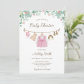 Invitation Vêtements pour bébé ligne de linge Boho Baby showe (Debout devant)