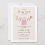 Invitation Vêtements pour bébé ligne de linge Boho Baby showe (Devant)
