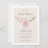 Invitation Vêtements pour bébé ligne de linge Boho Baby showe (Devant)