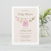 Invitation Vêtements pour bébé ligne de linge Boho Baby showe (Debout devant)