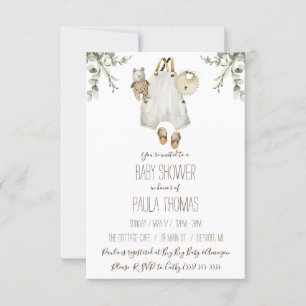 Invitation Vêtements pour bébés Baby shower neutre pour les f