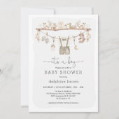 Invitation Vêtements pour bébés Boho Baby shower tonique neut (Devant)