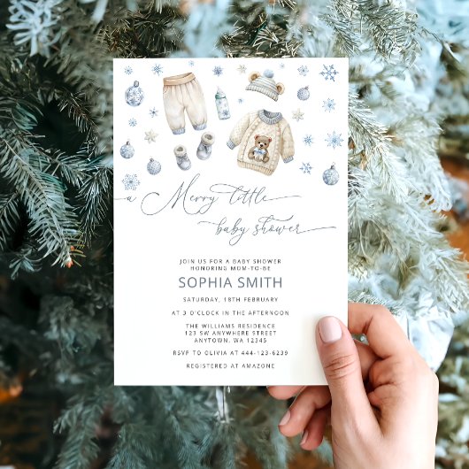 Invitation Vêtements Pour Bébés D'Hiver Un Joyeux Petit Baby