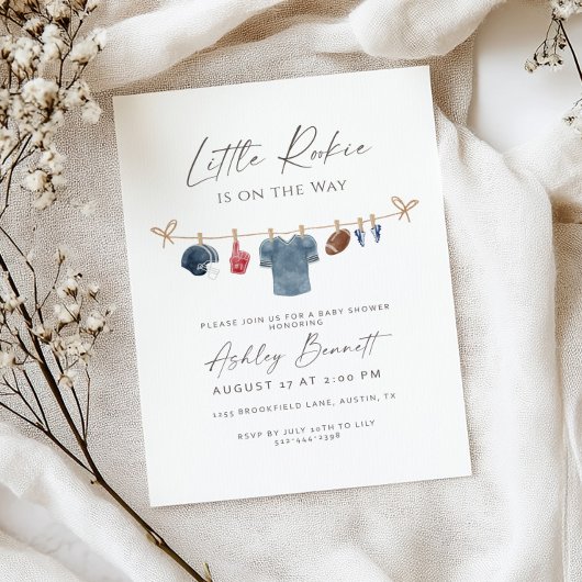 Invitation Vêtements sur une corde à linge Petit débutant Foo