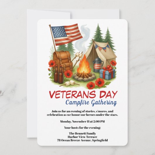 Invitation Veterans Day | Campfire Gathering (Devant)