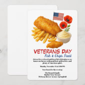 Invitation Veterans Day | Fish and chips Celebration (Devant / Derrière)
