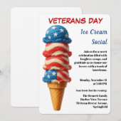 Invitation Veterans Day | Ice cream social party (Devant / Derrière)