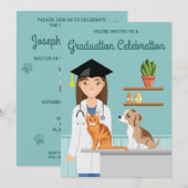 Invitation Vétérinaire Étudiant Vétérinaire DVM Graduation (Devant / Derrière)