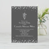 Invitation Veterinarian Graduation Grey Silver (Debout devant)