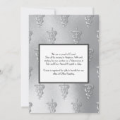 Invitation Veterinarian Graduation Grey Silver (Dos)
