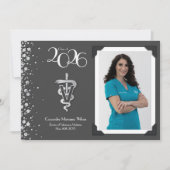 Invitation Veterinarian Graduation Grey Silver Announcement (Devant)