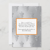 Invitation Veterinarian Graduation Orange Silver (Dos)