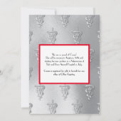 Invitation Veterinarian Graduation Red Silver (Dos)
