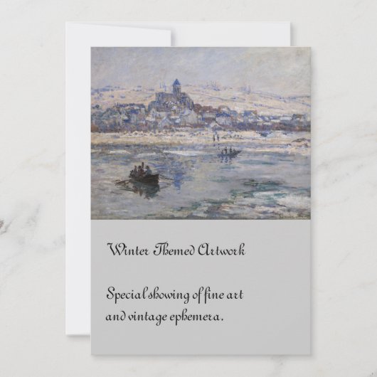 Invitation Vetheuil en Hiver Bateau sur la rivière (Devant)