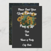 Invitation Veuillez envoyer vos culottes usagées comme preuve (Devant / Derrière)