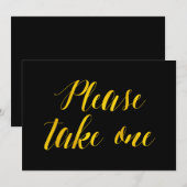 Invitation "Veuillez prendre un" Panneau de mariage chic en f (Devant / Derrière)