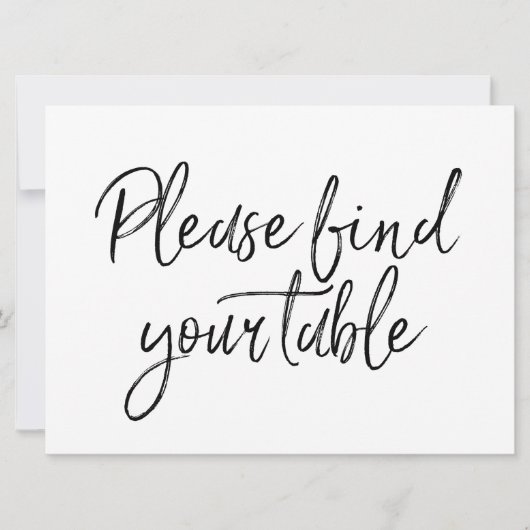 Invitation "Veuillez trouver votre table" Enseigne Lettrée Él (Devant)