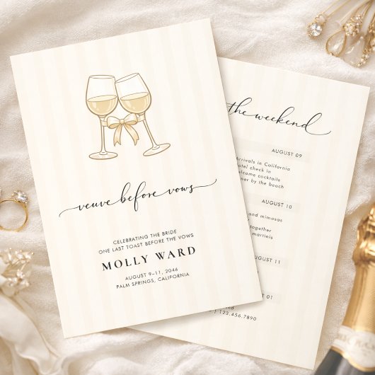 Invitation Veuve Before Vows Bachelorette Weekend