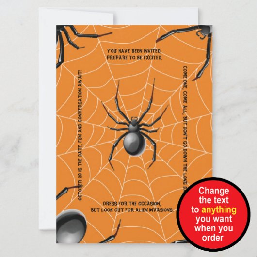 Invitation Veuve noire effrayante Halloween rimé