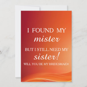 Invitation Veux-tu être ma demoiselle d'honneur?