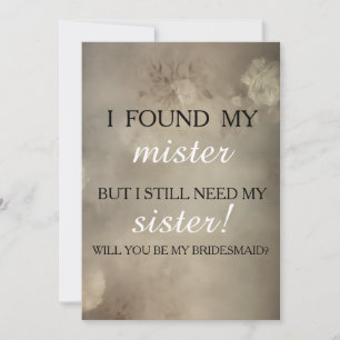 Invitation Veux-tu être ma demoiselle d'honneur?
