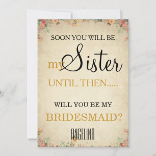 Invitation Veux-tu être ma demoiselle d'honneur?