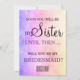 Invitation Veux-tu être ma demoiselle d'honneur?