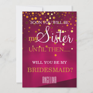 Invitation Veux-tu être ma demoiselle d'honneur?