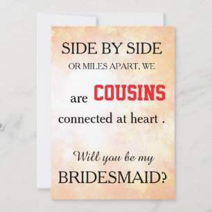 Invitation Veux-tu être ma demoiselle d'honneur?