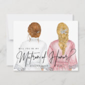 Invitation Veux-tu être ma demoiselle d'honneur? Filles en Ro (Devant)