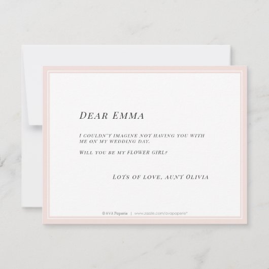 Invitation Veux-tu être ma demoiselle d'honneur florale minim (Dos)