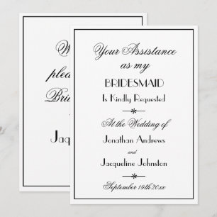 Invitation Veux-tu être ma demoiselle d'honneur? Proposition 