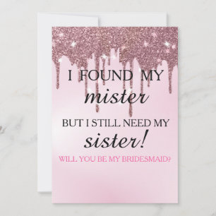 Invitation Veux-tu être ma demoiselle d'honneur? Rose Gold Dr