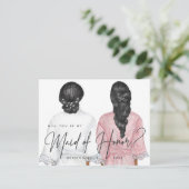 Invitation Veux-tu être ma témoin? Filles en Robes (Debout devant)