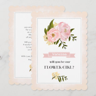 Invitation Veux-tu être notre demoiselle d'honneur ? Roses Pâ