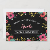 Invitation Veux-tu être notre Fille des Fleurs ? Moderne Flor (Devant)