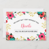 Invitation Veux-tu être notre Fille des Fleurs ? Moderne Flor (Devant)