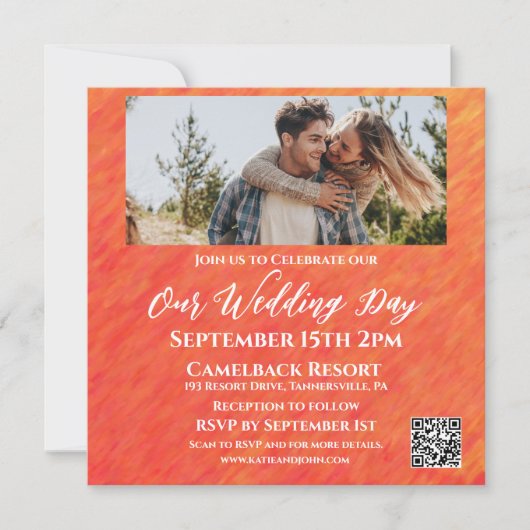 Invitation Vibes d'automne-Automne-Photo-Mariage-QR code- (Devant)