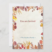 Invitation Vibes d'automne Dîner d'action de grâce Personnali (Dos)