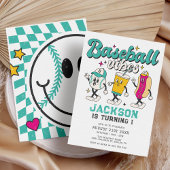 Invitation Vibes de baseball rétro Anniversaire de enfant col