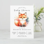 Invitation Vibes de forêt Décor Baby shower Fox (Debout devant)